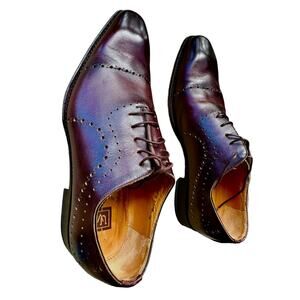 Ugo Vasare Maroon Leather Cap-Toe Oxfords US 13 / EU 46 W/ Bags, original Box